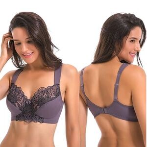 Curve Muse Unlined Minimizer Wire Free Lace Bra